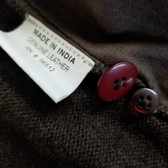 D Terrell Suede Brown Leather Knit Back Vest Very Nice! Size XL - Picture 9 of 11